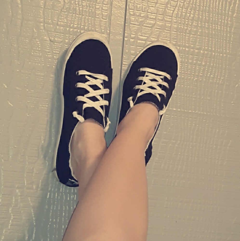 Black and white sneakers